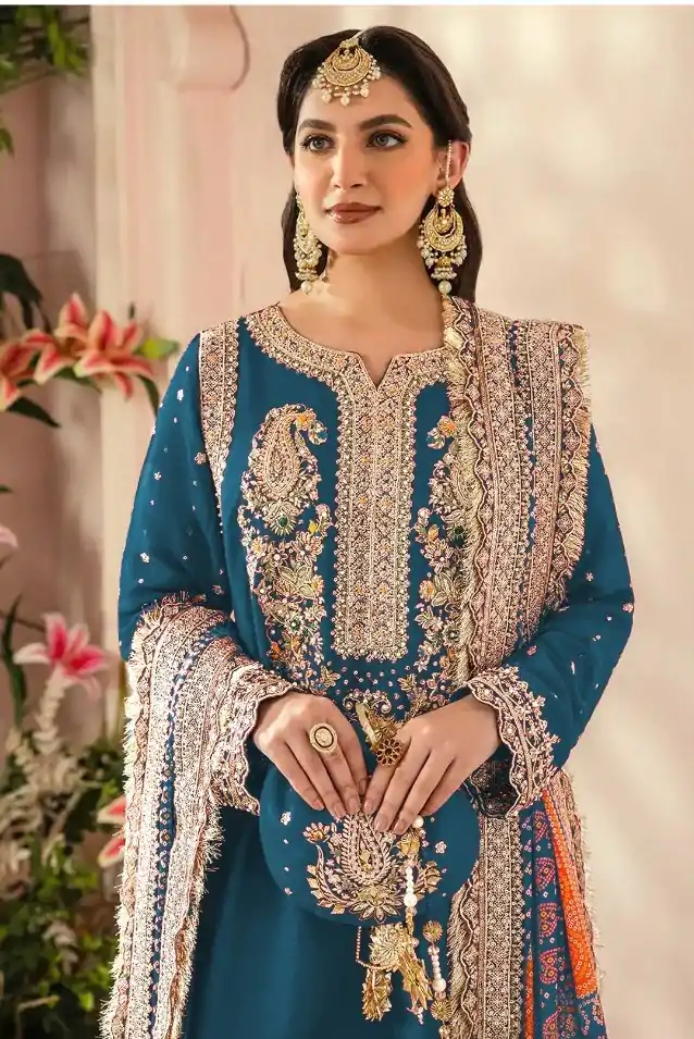 FC MARIA-A 1074 Blue Color Georgette Embroidery Work Salwar Suit Wedding, Party, Festive events, Expected Delivery  4-6 Working Days @2149 | Casual Suits, Salwar suit, Creative suits, Designer Suits, Palazzo Suits, Party Wear Suits, Patiala Suits, Straight Suits