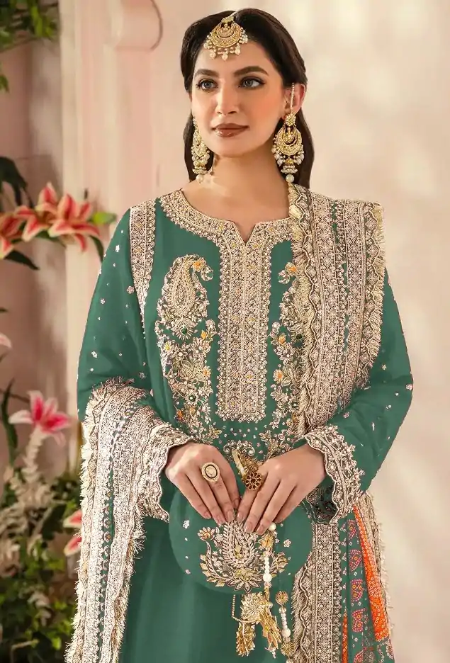 FC MARIA-A 1074 Green Color Georgette Embroidery Work Salwar Suit Wedding, Party, Festive events, Expected Delivery  4-6 Working Days @2149 | Casual Suits, Salwar suit, Creative suits, Designer Suits, Palazzo Suits, Party Wear Suits, Patiala Suits, Straight Suits