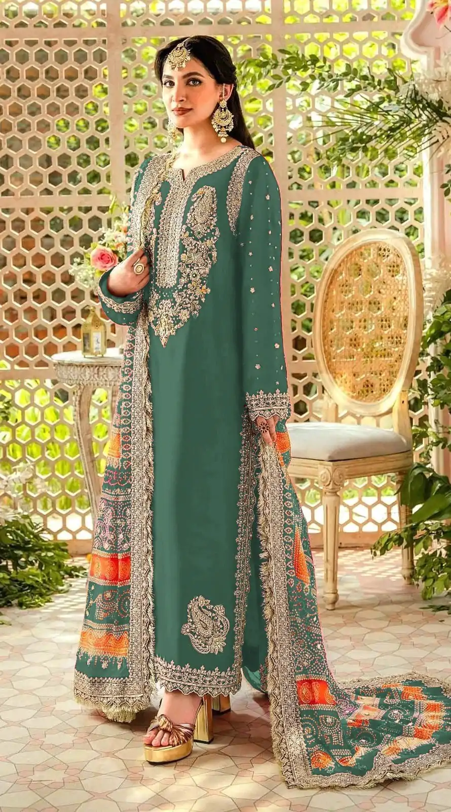 FC MARIA-A 1074 Green Color Georgette Embroidery Work Salwar Suit Wedding, Party, Festive events, Expected Delivery  4-6 Working Days @2149 | Casual Suits, Salwar suit, Creative suits, Designer Suits, Palazzo Suits, Party Wear Suits, Patiala Suits, Straight Suits