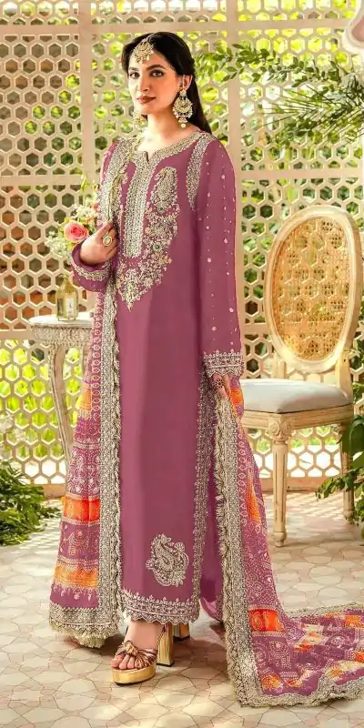 FC MARIA-A 1074 Pink Color Georgette Embroidery Work Salwar Suit Wedding, Party, Festive events, Expected Delivery 4-6 Working Days @2149 | Casual Suits, Salwar suit, Creative suits, Designer Suits, Palazzo Suits, Party Wear Suits, Patiala Suits, Straight Suits