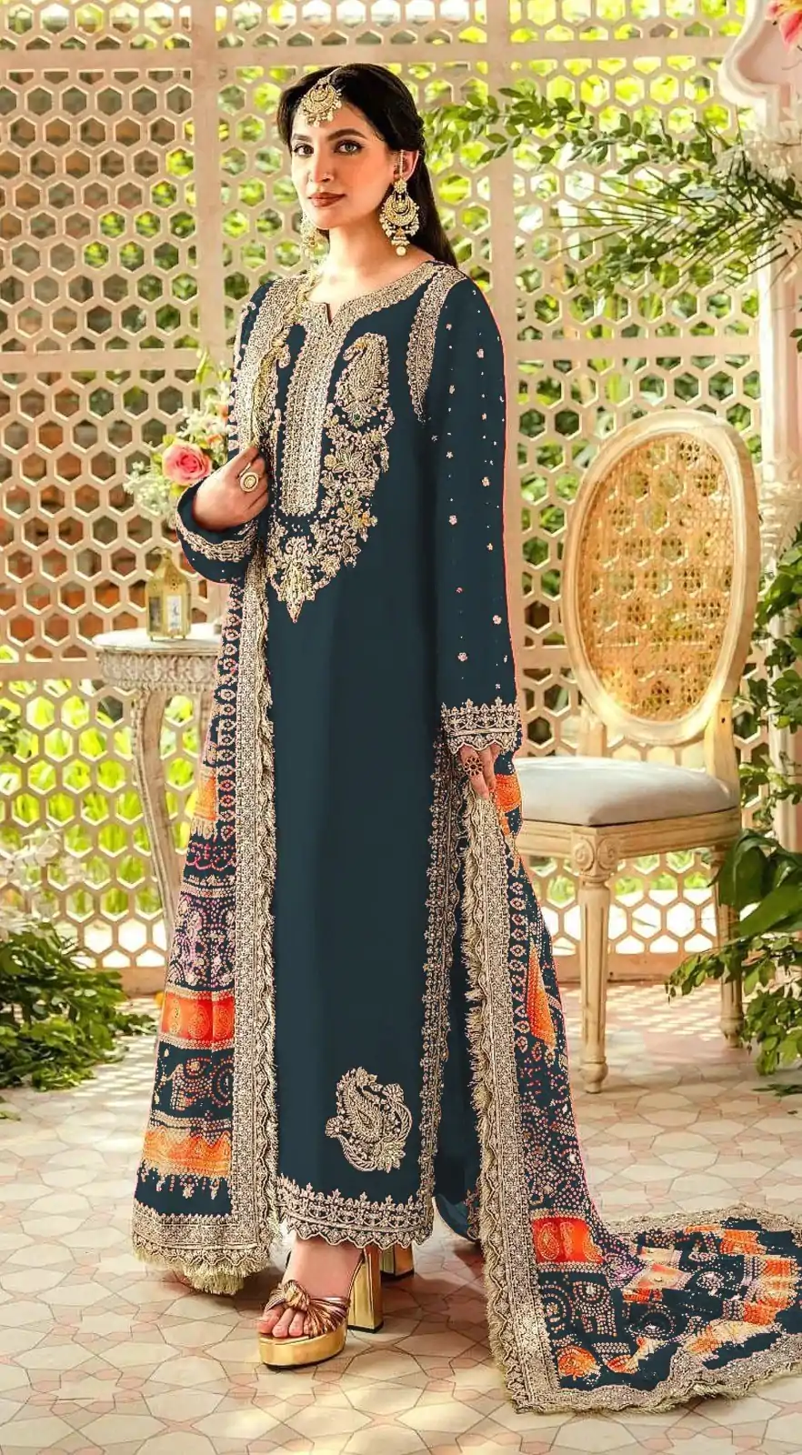 FC MARIA-A 1074 Stone Green Color Georgette Embroidery Work Salwar Suit Wedding, Party, Festive events, Expected Delivery  4-6 Working Days @2149 | Casual Suits, Salwar suit, Creative suits, Designer Suits, Palazzo Suits, Party Wear Suits, Patiala Suits, Straight Suits
