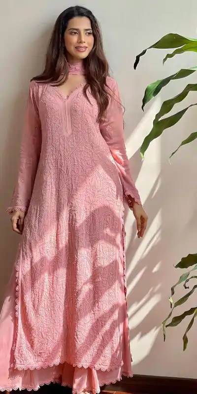 BE 170 Baby Pink Color Georgette Thread Embroidery Salwar Suit Wedding, Party, Festive events, etc.  Expected Delivery  4-6 Working Days @1999/- | Casual Suits, Salwar suit, Creative suits, Designer Suits, Palazzo Suits, Party Wear Suits, Patiala Suits, Straight Suits