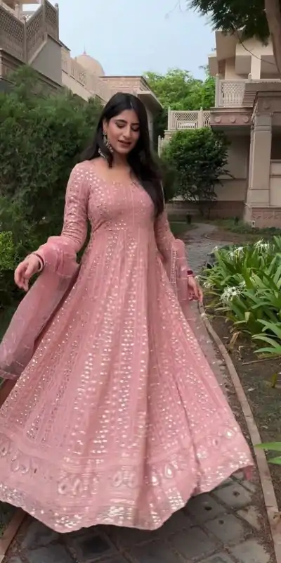 VLM 207 Pink Color Georgette Embroidery Sequence Salwar Suit Wedding, Party, Festive, Events Expected Delivery 4-6 Working Days @ 2449/- Only | Casual Suits, Salwar suit, Creative suits, Designer Suits, Party Wear Suits, Straight Suits