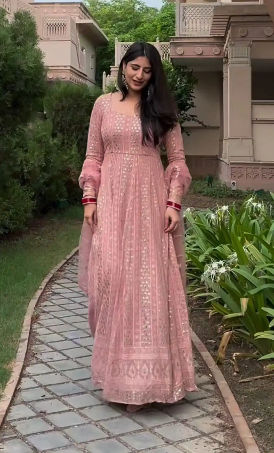 VLM 207 Pink Color Georgette Embroidery Sequence Salwar Suit Wedding, Party, Festive, Events Expected Delivery 4-6 Working Days @ 2449/- Only | Casual Suits, Salwar suit, Creative suits, Designer Suits, Party Wear Suits, Straight Suits