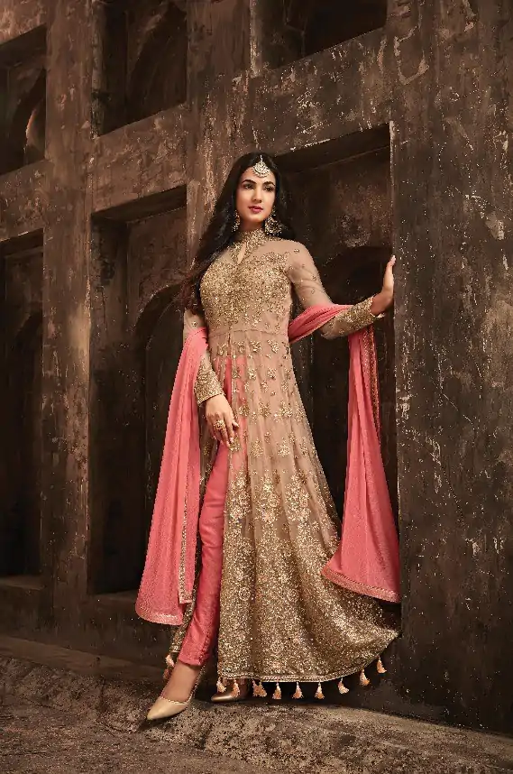 FC Maisha 5704 Golden & Pink Color Heavy Net Embroidery Salwar Suit Wedding, Party, Festive events, Expected Delivery  4-6 Working Days @2199 | Casual Suits, Salwar suit, Creative suits, Designer Suits, Palazzo Suits, Party Wear Suits, Patiala Suits, Straight Suits