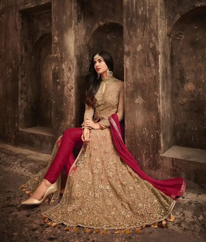 FC Maisha 5704 Golden & Red Color Heavy Net Embroidery Salwar Suit Wedding, Party, Festive events, Expected Delivery  4-6 Working Days @2199 | Casual Suits, Salwar suit, Creative suits, Designer Suits, Palazzo Suits, Party Wear Suits, Patiala Suits, Straight Suits
