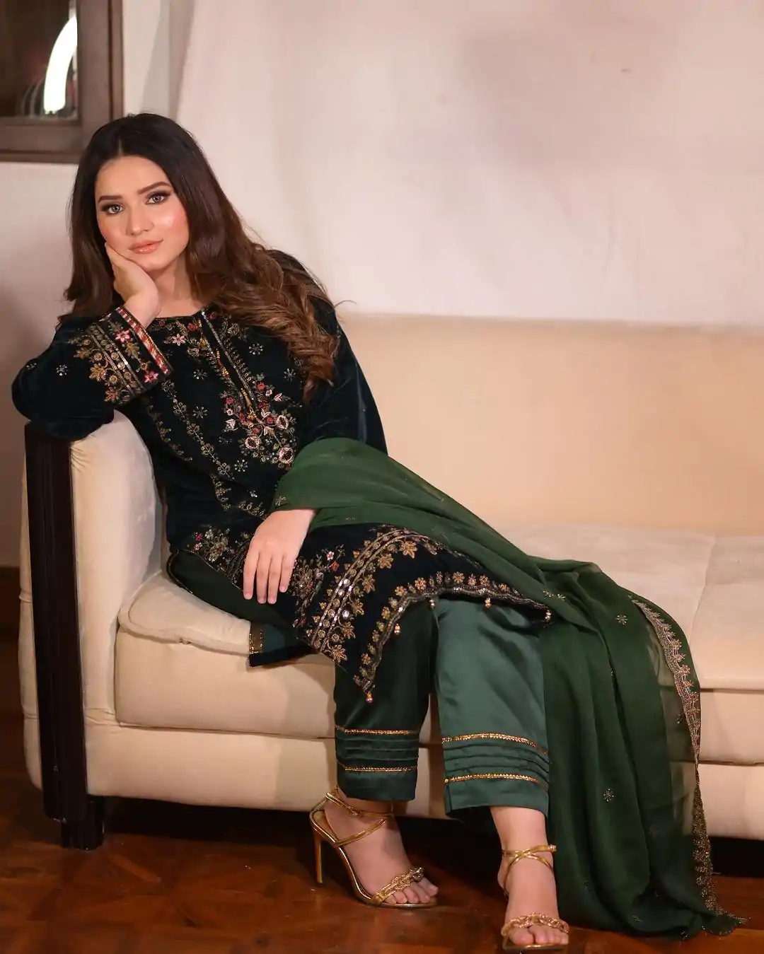 ZF 345 Green Color Viscose Velvet Embroidery Salwar Suit Casual, Wedding, Party, Events Etc. Expected Delivery 4-6 Working Days 1899/- | Casual Suits, Jump Suits, Salwar suit, Creative suits, Designer Suits, Palazzo Suits, Party Wear Suits, Patiala Suits, Straight Suits