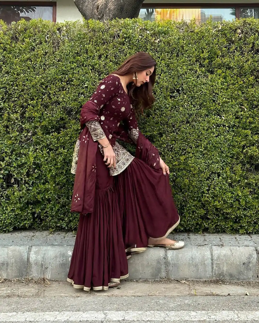 RTC 5719 Maroon Color Foix Georgette Thread Sequence Work Salwar Suit Wedding, Party, Festive, Events Etc. Expected Delivery 4-6 Working Days @1949/- | Casual Suits, Jump Suits, Salwar suit, Creative suits, Designer Suits, Palazzo Suits, Party Wear Suits, Patiala Suits, Straight Suits