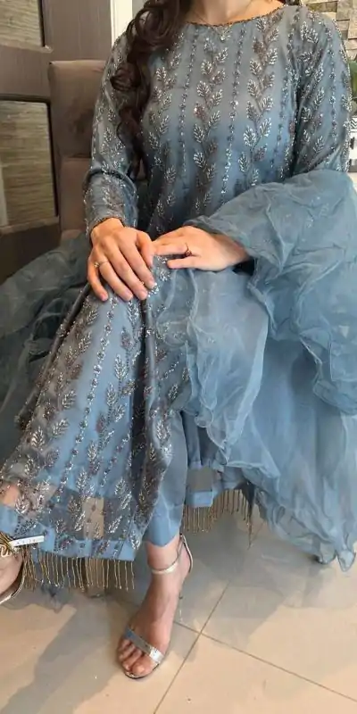 KD 1478 Blue Color Muslin Digital Printed With Hand Work Salwar Suit Casual, Party, Festive, Events Wedding Etc.  Expected Delivery 4-6 Working Days @2149/- | Casual Suits, Salwar suit, Creative suits, Designer Suits, Palazzo Suits, Party Wear Suits, Straight Suits