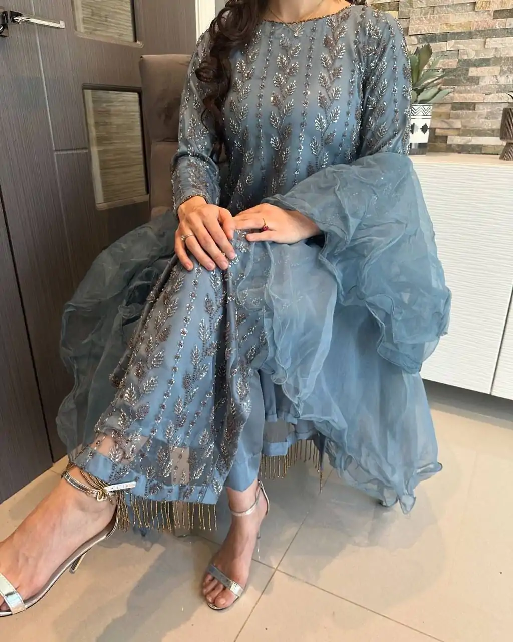 KD 1478 Blue Color Muslin Digital Printed With Hand Work Salwar Suit Casual, Party, Festive, Events Wedding Etc.  Expected Delivery 4-6 Working Days @2149/- | Casual Suits, Salwar suit, Creative suits, Designer Suits, Palazzo Suits, Party Wear Suits, Straight Suits