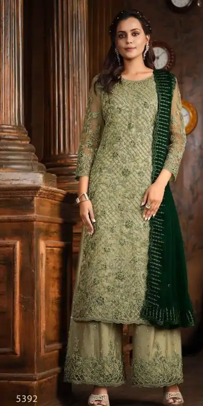 FC Vippul 5392 Green Color Heavy Net Coding Sequence Embroidery Salwar Suit Wedding, Party, Festive events, Expected Delivery  4-6 Working Days @2849 | Casual Suits, Salwar suit, Creative suits, Designer Suits, Palazzo Suits, Party Wear Suits, Patiala Suits, Straight Suits