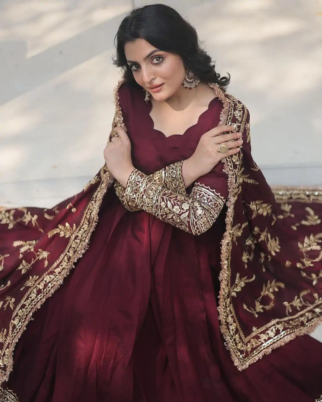 SR 1634 Maroon Color Georgette Embroidery Sequence Gown Casual, Wedding, Party, Festive, Events Etc. Expected Delivery 4-6 Working Days @2099/- | Gowns, Bollywood Gowns, Creative Gowns, Designer Gowns, Embroidered Gowns, Party Wear Gowns