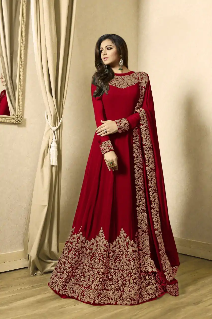 FC TL 1701 Red Color Georgette Cording Embroidery Sharara Suit Wedding, Party, Festive Expected Delivery 4-6 Working Days  @1749/- | Casual Suits, Jump Suits, Salwar suit, Creative suits, Designer Suits, Palazzo Suits, Party Wear Suits, Patiala Suits, Straight Suits