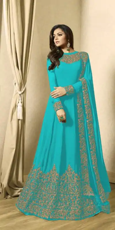 FC TL 1701 Sky Blue Color Georgette Cording Embroidery Sharara Suit Wedding, Party, Festive Expected Delivery 4-6 Working Days  @1749/- | Casual Suits, Jump Suits, Salwar suit, Creative suits, Designer Suits, Palazzo Suits, Party Wear Suits, Patiala Suits, Straight Suits
