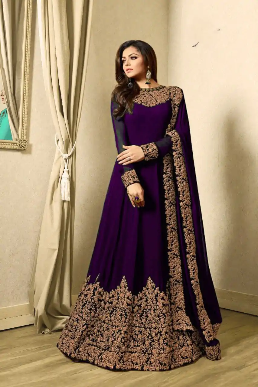 FC TL 1701 Violet Color Georgette Cording Embroidery Sharara Suit Wedding, Party, Festive Expected Delivery 4-6 Working Days  @1749/- | Casual Suits, Jump Suits, Salwar suit, Creative suits, Designer Suits, Palazzo Suits, Party Wear Suits, Patiala Suits, Straight Suits
