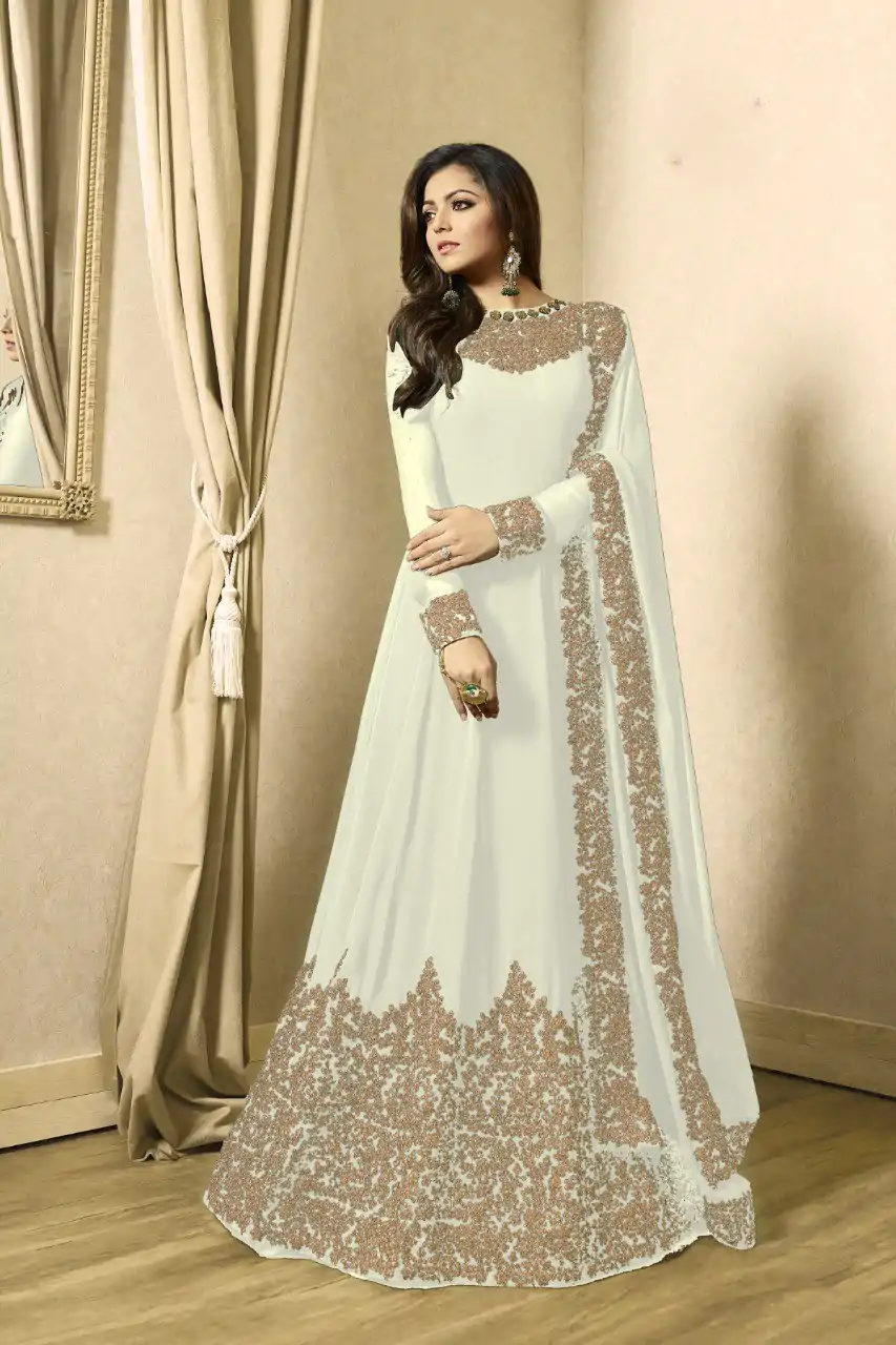 FC TL 1701 White Color Georgette Cording Embroidery Sharara Suit Wedding, Party, Festive Expected Delivery 4-6 Working Days  @1749/- | Casual Suits, Jump Suits, Salwar suit, Creative suits, Designer Suits, Palazzo Suits, Party Wear Suits, Patiala Suits, Straight Suits