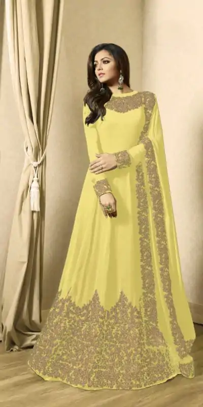 FC TL 1701 Yellow Color Georgette Cording Embroidery Sharara Suit Wedding, Party, Festive Expected Delivery 4-6 Working Days  @1749/- | Casual Suits, Jump Suits, Salwar suit, Creative suits, Designer Suits, Palazzo Suits, Party Wear Suits, Patiala Suits, Straight Suits