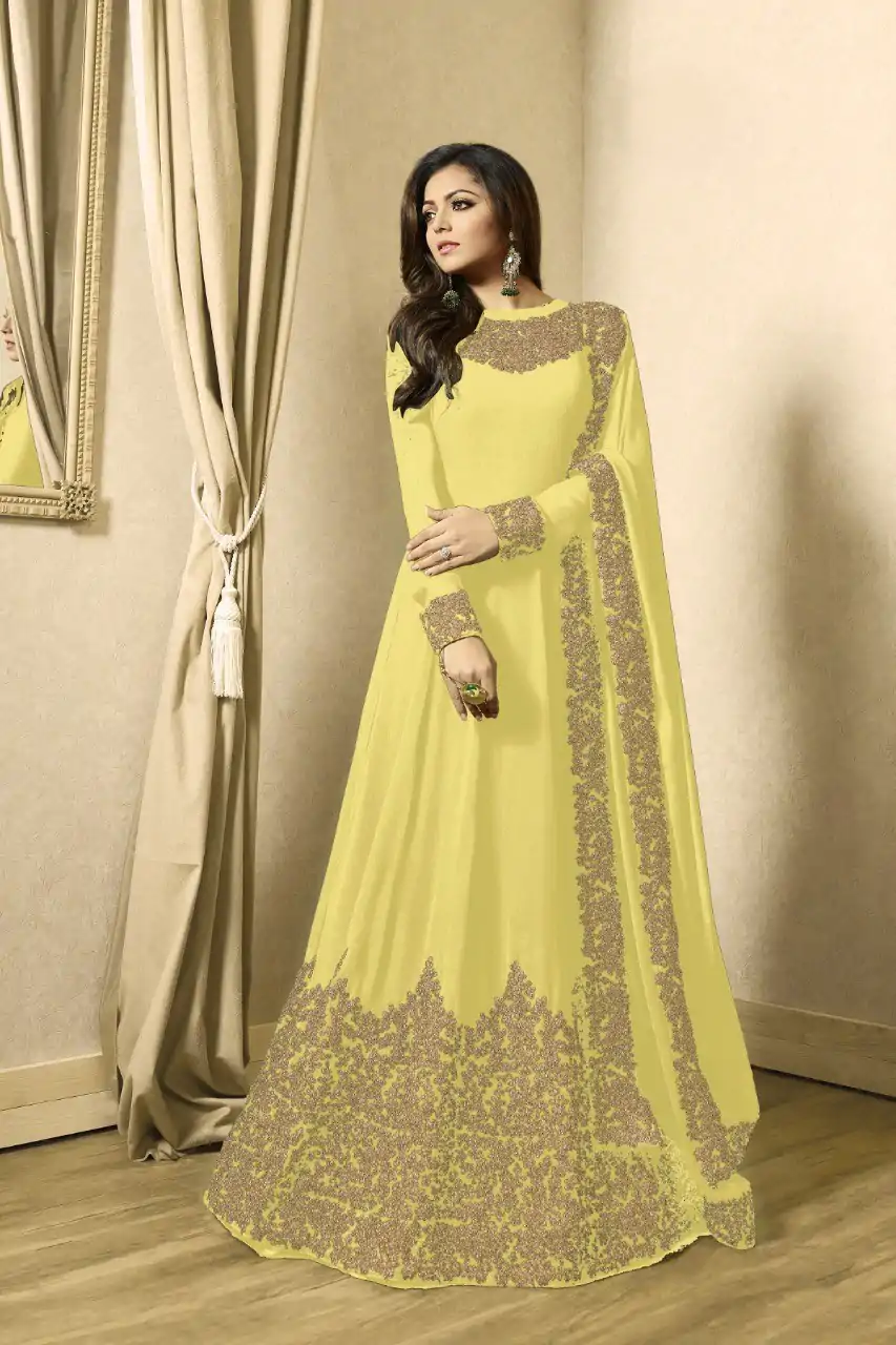 FC TL 1701 Yellow Color Georgette Cording Embroidery Sharara Suit Wedding, Party, Festive Expected Delivery 4-6 Working Days  @1749/- | Casual Suits, Jump Suits, Salwar suit, Creative suits, Designer Suits, Palazzo Suits, Party Wear Suits, Patiala Suits, Straight Suits
