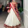 White Jacquard Weaving Lehenga Choli
