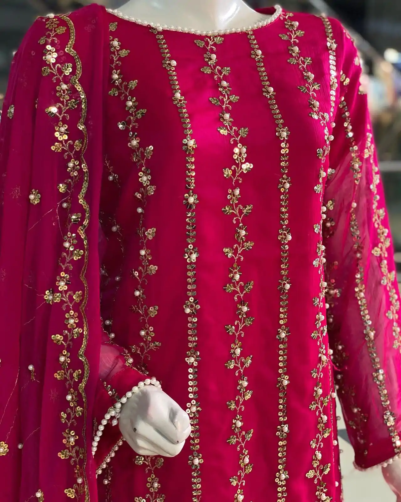 SRK 5121 Pink Color Georgette Heavy Sequence Embroidery Salwar Suit Wedding, Party, Festive, Events Expected Delivery 4-6 Working Days @ 1899/- | Casual Suits, Jump Suits, Salwar suit, Creative suits, Designer Suits, Palazzo Suits, Party Wear Suits, Patiala Suits, Straight Suits