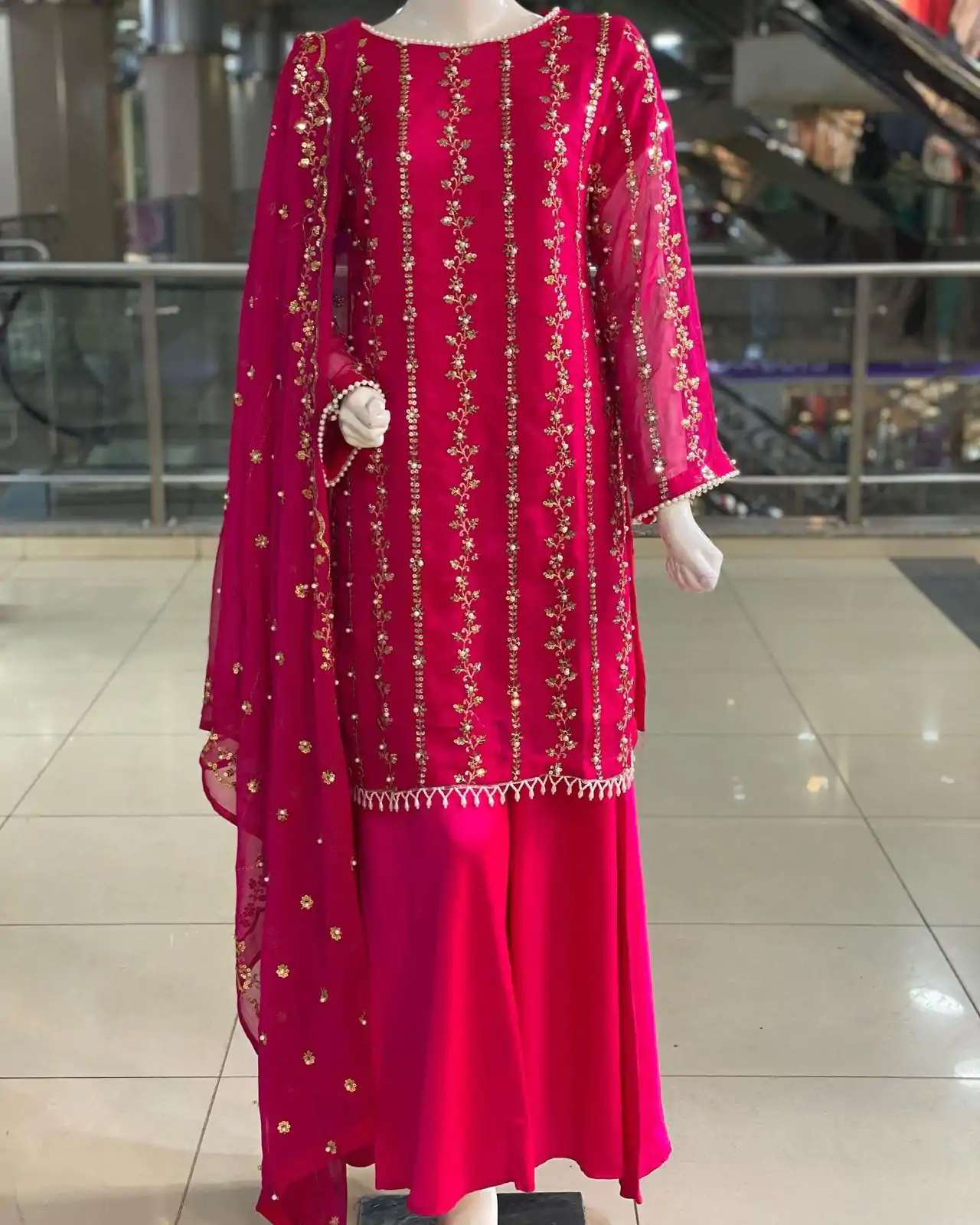 SRK 5121 Pink Color Georgette Heavy Sequence Embroidery Salwar Suit Wedding, Party, Festive, Events Expected Delivery 4-6 Working Days @ 1899/- | Casual Suits, Jump Suits, Salwar suit, Creative suits, Designer Suits, Palazzo Suits, Party Wear Suits, Patiala Suits, Straight Suits