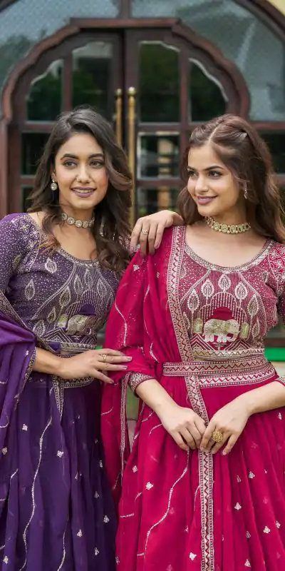 Ram 023 Rani Color Sequence Georgette Embroidery Lehenga Choli Casual, Wedding, Festive, Events Expected Delivery 4-6 Working Days @3049/- | Lehenga, Bollywood Lehenga, Creative Lehenga, Designer Lehenga, Embroidered Lehenga, Party Wear Lehenga