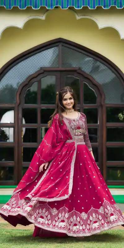 Ram 023 Rani Color Sequence Georgette Embroidery Lehenga Choli Casual, Wedding, Festive, Events Expected Delivery 4-6 Working Days @3049/- | Lehenga, Bollywood Lehenga, Creative Lehenga, Designer Lehenga, Embroidered Lehenga, Party Wear Lehenga