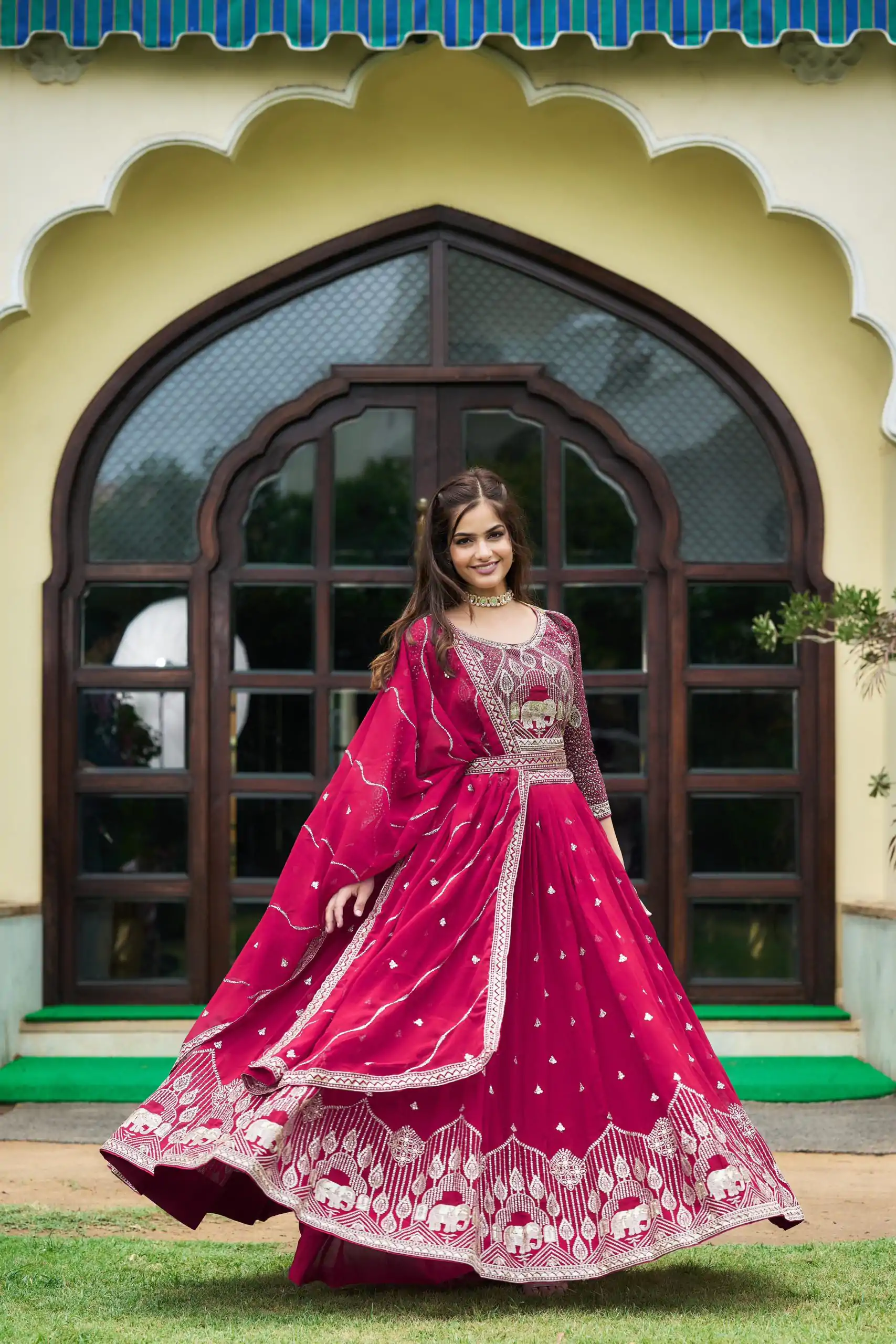 Ram 023 Rani Color Sequence Georgette Embroidery Lehenga Choli Casual, Wedding, Festive, Events Expected Delivery 4-6 Working Days @3049/- | Lehenga, Bollywood Lehenga, Creative Lehenga, Designer Lehenga, Embroidered Lehenga, Party Wear Lehenga