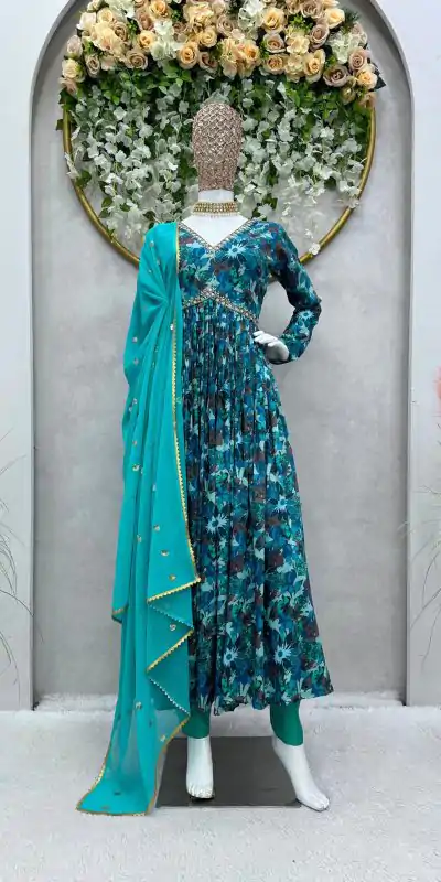 RTC 5649 Blue Color Maslin Silk Digital Printed Salwar Suit Wedding, Party, Festive, Events Etc. Expected Delivery 4-6 Working Days @2049/- | Casual Suits, Jump Suits, Salwar suit, Creative suits, Designer Suits, Palazzo Suits, Party Wear Suits, Patiala Suits, Straight Suits