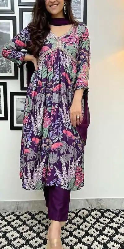 RTC 5604 Purple Color Maslin Silk Digital Printed Salwar Suit Wedding, Party, Festive, Events Etc. Expected Delivery 4-6 Working Days @2049/- | Casual Suits, Jump Suits, Salwar suit, Creative suits, Designer Suits, Palazzo Suits, Party Wear Suits, Patiala Suits, Straight Suits