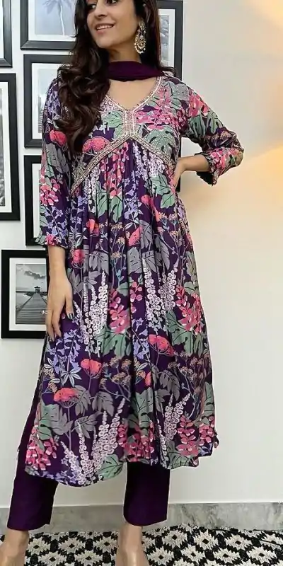 RTC 5604 Purple Color Maslin Silk Digital Printed Salwar Suit Wedding, Party, Festive, Events Etc. Expected Delivery 4-6 Working Days @2049/- | Casual Suits, Jump Suits, Salwar suit, Creative suits, Designer Suits, Palazzo Suits, Party Wear Suits, Patiala Suits, Straight Suits