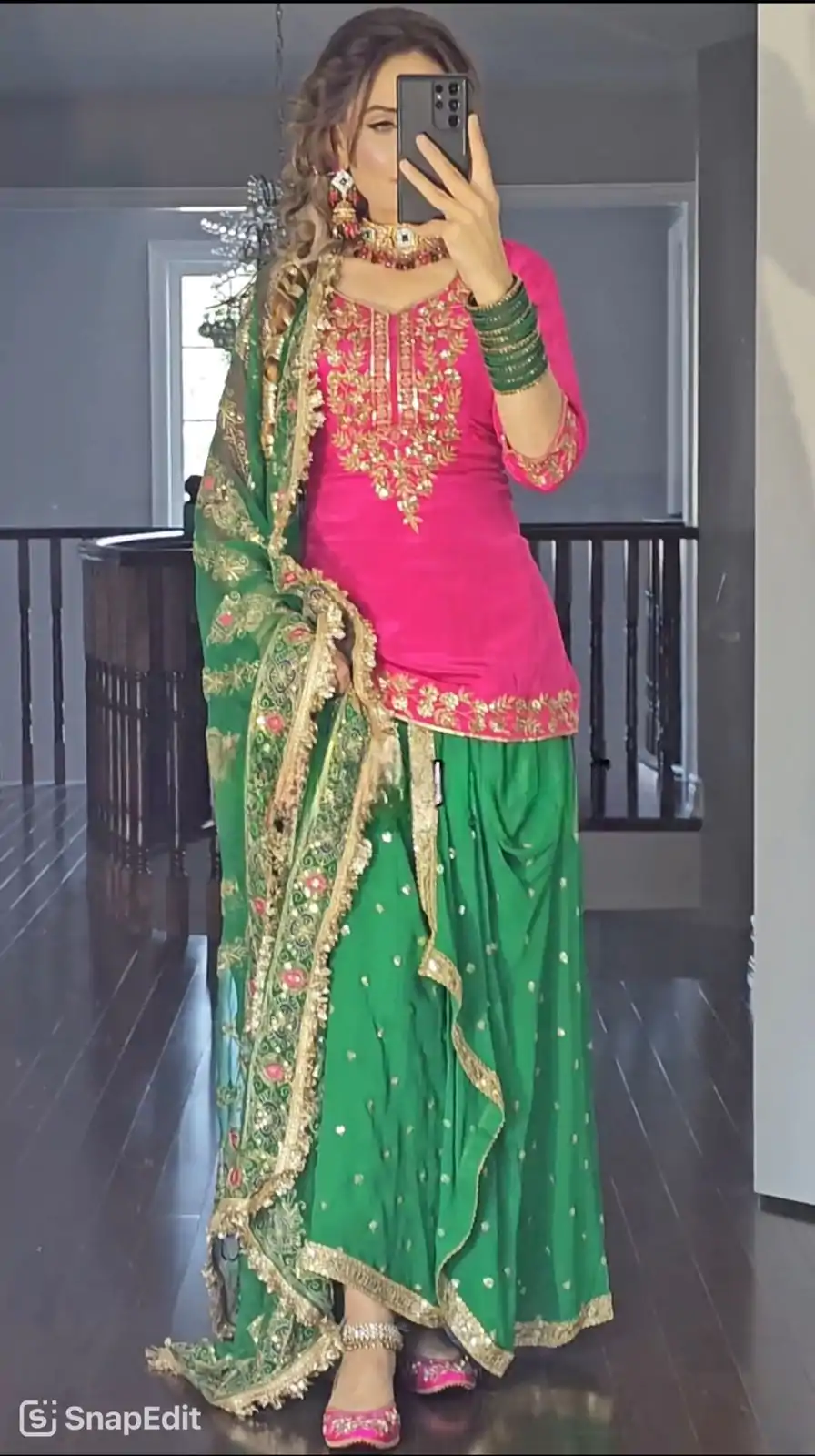 NF 1226 Pink & Green Color Georgette Embroidery Salwar Suit Casual, Wedding, Party, Festive, Events . Expected Delivery  4-6 Working Days @2199 | Casual Suits, Salwar suit, Creative suits, Designer Suits, Palazzo Suits, Party Wear Suits, Patiala Suits, Straight Suits