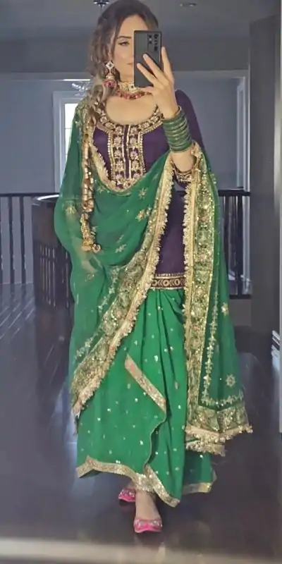 NF 1226 Purple & Green Color Georgette Embroidery Salwar Suit Casual, Wedding, Party, Festive, Events . Expected Delivery 4-6 Working Days @2199 | Casual Suits, Salwar suit, Creative suits, Designer Suits, Palazzo Suits, Party Wear Suits, Patiala Suits, Straight Suits