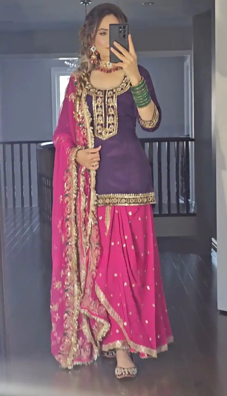 NF 1226 Purple & Pink Color Georgette Embroidery Salwar Suit Casual, Wedding, Party, Festive, Events . Expected Delivery  4-6 Working Days @2199 | Casual Suits, Salwar suit, Creative suits, Designer Suits, Palazzo Suits, Party Wear Suits, Patiala Suits, Straight Suits