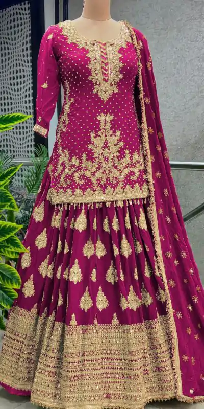 NSR 806 Pink Color Pure Chinnon Silk Embroidery Lehenga Choli Casual, Party Festive, Events Etc. Expected Delivery 4-6 Working Days @2199/- | Lehenga, Bollywood Lehenga, Creative Lehenga, Designer Lehenga, Embroidered Lehenga, Party Wear Lehenga, Straight Suits