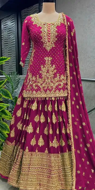 NSR 806 Pink Color Pure Chinnon Silk Embroidery Lehenga Choli Casual, Party Festive, Events Etc. Expected Delivery 4-6 Working Days @2199/- | Lehenga, Bollywood Lehenga, Creative Lehenga, Designer Lehenga, Embroidered Lehenga, Party Wear Lehenga, Straight Suits