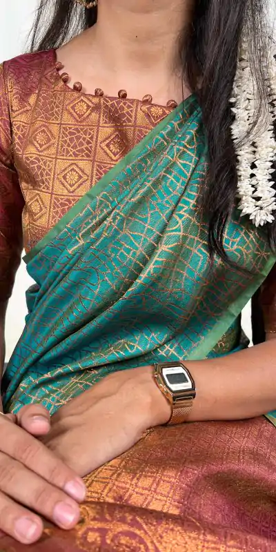 YNF 7415 Teal Color Kanchi Weaves Zari Weaving Work Saree Casual Party Wear, Wedding, Events Etc. Expected Delivery 4-6 Working Days @1749 | Designer Sarees, Embroidered Sarees, Sarees, Bollywood Sarees, Creative Sarees, Ethnic Saree, Modern Digital sarees, Party Wear Sarees