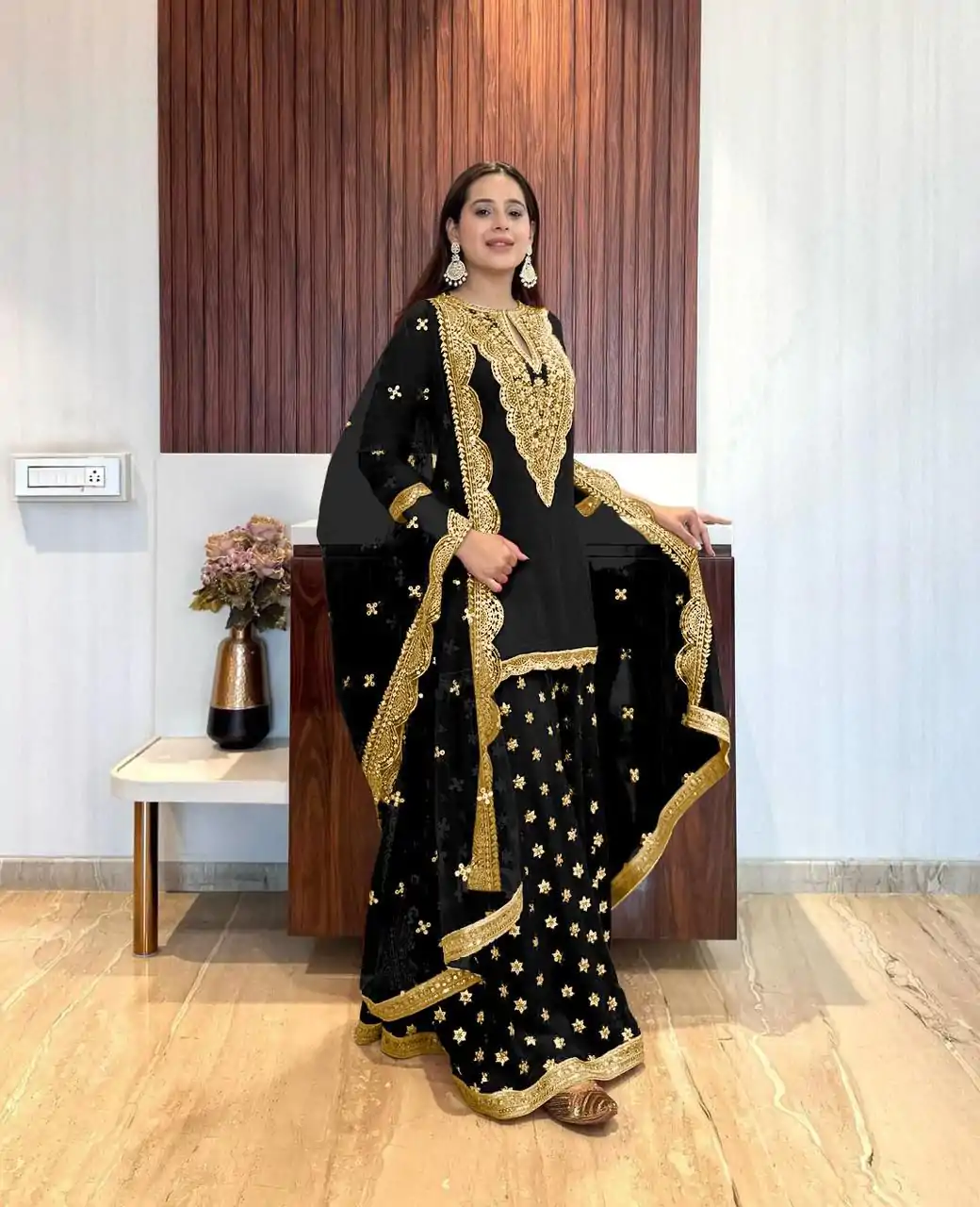 NSR 784 Black Color Georgette Embroidery Sequence Mirror Hand Work Salwar Suit Casual, Party Festive, Events Etc. Expected Delivery 4-6 Working Days @2050/ | Casual Suits, Jump Suits, Salwar suit, Creative suits, Designer Suits, Palazzo Suits, Party Wear Suits, Patiala Suits, Straight Suits