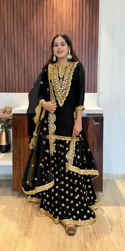 NSR 784 Black Color Georgette Embroidery Sequence Mirror Hand Work Salwar Suit Casual, Party Festive, Events Etc. Expected Delivery 4-6 Working Days @2050/ | Casual Suits, Jump Suits, Salwar suit, Creative suits, Designer Suits, Palazzo Suits, Party Wear Suits, Patiala Suits, Straight Suits