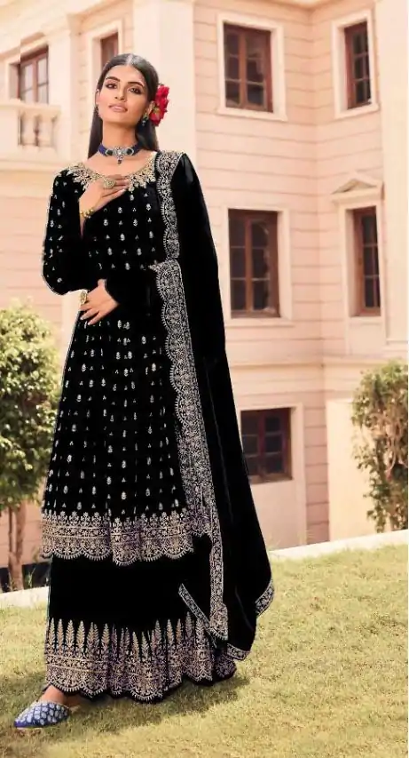 FC :P- 101 Black Color Heavy Georgette Embroidery Salwar Suit Wedding, Party, Festive events, Expected Delivery  4-6 Working Days @2849 | Casual Suits, Salwar suit, Creative suits, Designer Suits, Palazzo Suits, Party Wear Suits, Patiala Suits, Straight Suits