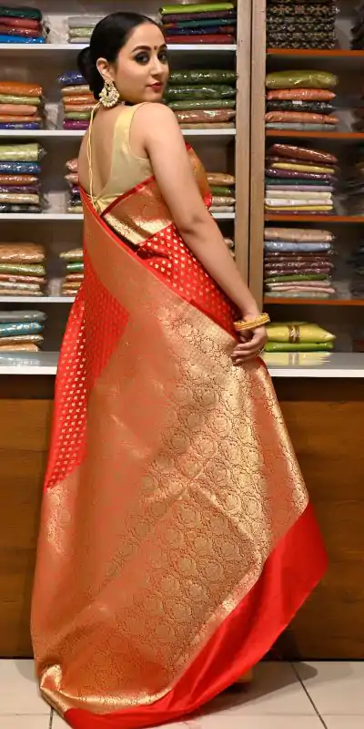 MB™️3268 Red Color Soft Kanjivaram Pattu Jacquard Silk Work Saree Casual, Wedding, Party, Festival, Events, Etc. Expected Delivery 4-6 Working Days @1349/- | Designer Sarees, Embroidered Sarees, Sarees, Bollywood Sarees, Creative Sarees, Ethnic Saree, Modern Digital sarees, Party Wear Sarees