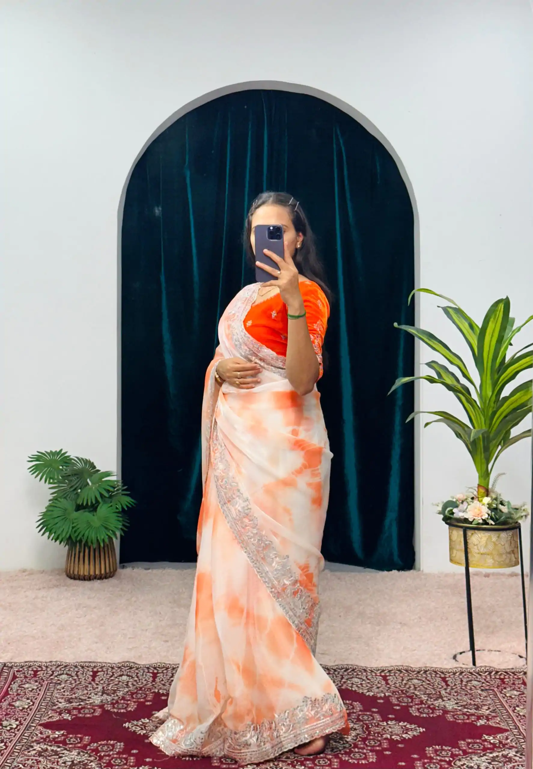 ST 480 Orange Color Burberry Blooming Embroidery Zari Saree Casual, Wedding, Party, Festive, Events Etc. Expected Delivery 4-6 Working Days @2449/- | Designer Sarees, Embroidered Sarees, Sarees, Bollywood Sarees, Creative Sarees, Ethnic Saree, Modern Digital sarees, Party Wear Sarees