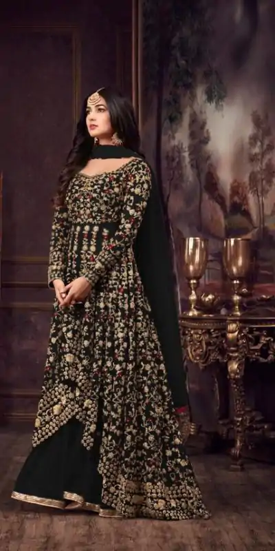 FC 5608 Black Color Heavy Net Embroidery Sequence Salwar Suit Wedding, Party, Festive events, etc.  Expected Delivery  4-6 Working Days @3199/- | Casual Suits, Jump Suits, Salwar suit, Creative suits, Designer Suits, Palazzo Suits, Party Wear Suits, Patiala Suits, Straight Suits