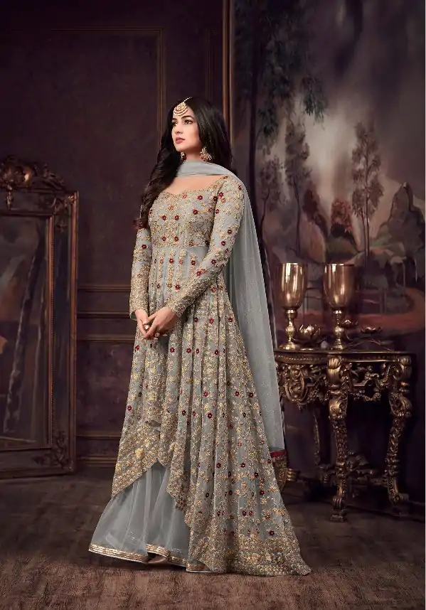 FC 5608 Cement Color Heavy Net Embroidery Sequence Salwar Suit Wedding, Party, Festive events, etc.  Expected Delivery  4-6 Working Days @3199/- | Casual Suits, Jump Suits, Salwar suit, Creative suits, Designer Suits, Palazzo Suits, Party Wear Suits, Patiala Suits, Straight Suits