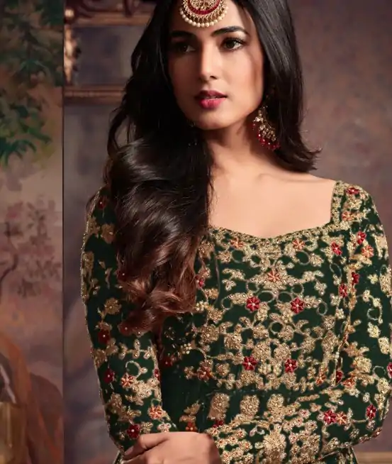 FC 5608 Green Color Heavy Net Embroidery Sequence Salwar Suit Wedding, Party, Festive events, etc.  Expected Delivery  4-6 Working Days @3199/- | Casual Suits, Jump Suits, Salwar suit, Creative suits, Designer Suits, Palazzo Suits, Party Wear Suits, Patiala Suits, Straight Suits