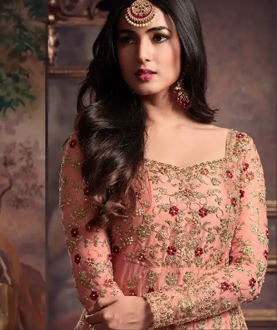 FC 5608 Orange Color Heavy Net Embroidery Sequence Salwar Suit Wedding, Party, Festive events, etc.  Expected Delivery  4-6 Working Days @3199/- | Casual Suits, Jump Suits, Salwar suit, Creative suits, Designer Suits, Palazzo Suits, Party Wear Suits, Patiala Suits, Straight Suits