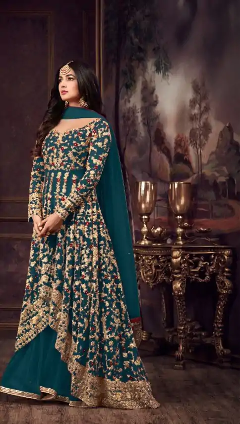 FC 5608 Peacock Blue Color Heavy Net Embroidery Sequence Salwar Suit Wedding, Party, Festive events, etc.  Expected Delivery  4-6 Working Days @3199/- | Casual Suits, Jump Suits, Salwar suit, Creative suits, Designer Suits, Palazzo Suits, Party Wear Suits, Patiala Suits, Straight Suits