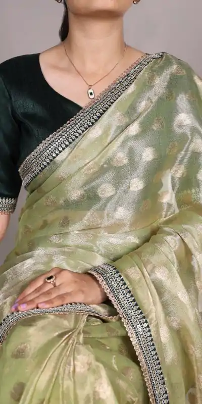 YNF 7113 Pista Color Banarasi Tissue Silk Zari Weaving Work Saree Casual Party Wear, Wedding, Events Etc. Expected Delivery 4-6 Working Days @1699 | Designer Sarees, Embroidered Sarees, Sarees, Bollywood Sarees, Creative Sarees, Ethnic Saree, Modern Digital sarees, Party Wear Sarees