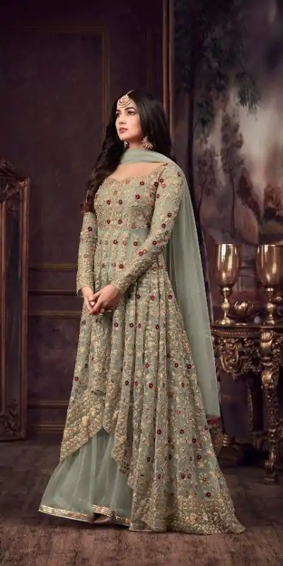FC 5608 Pista Color Heavy Net Embroidery Sequence Salwar Suit Wedding, Party, Festive events, etc.  Expected Delivery  4-6 Working Days @3199/- | Casual Suits, Jump Suits, Salwar suit, Creative suits, Designer Suits, Palazzo Suits, Party Wear Suits, Patiala Suits, Straight Suits