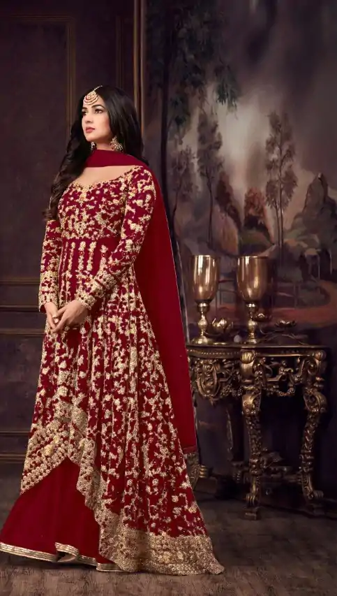 FC 5608 Red Color Heavy Net Embroidery Sequence Salwar Suit Wedding, Party, Festive events, etc.  Expected Delivery  4-6 Working Days @3199/- | Casual Suits, Jump Suits, Salwar suit, Creative suits, Designer Suits, Palazzo Suits, Party Wear Suits, Patiala Suits, Straight Suits
